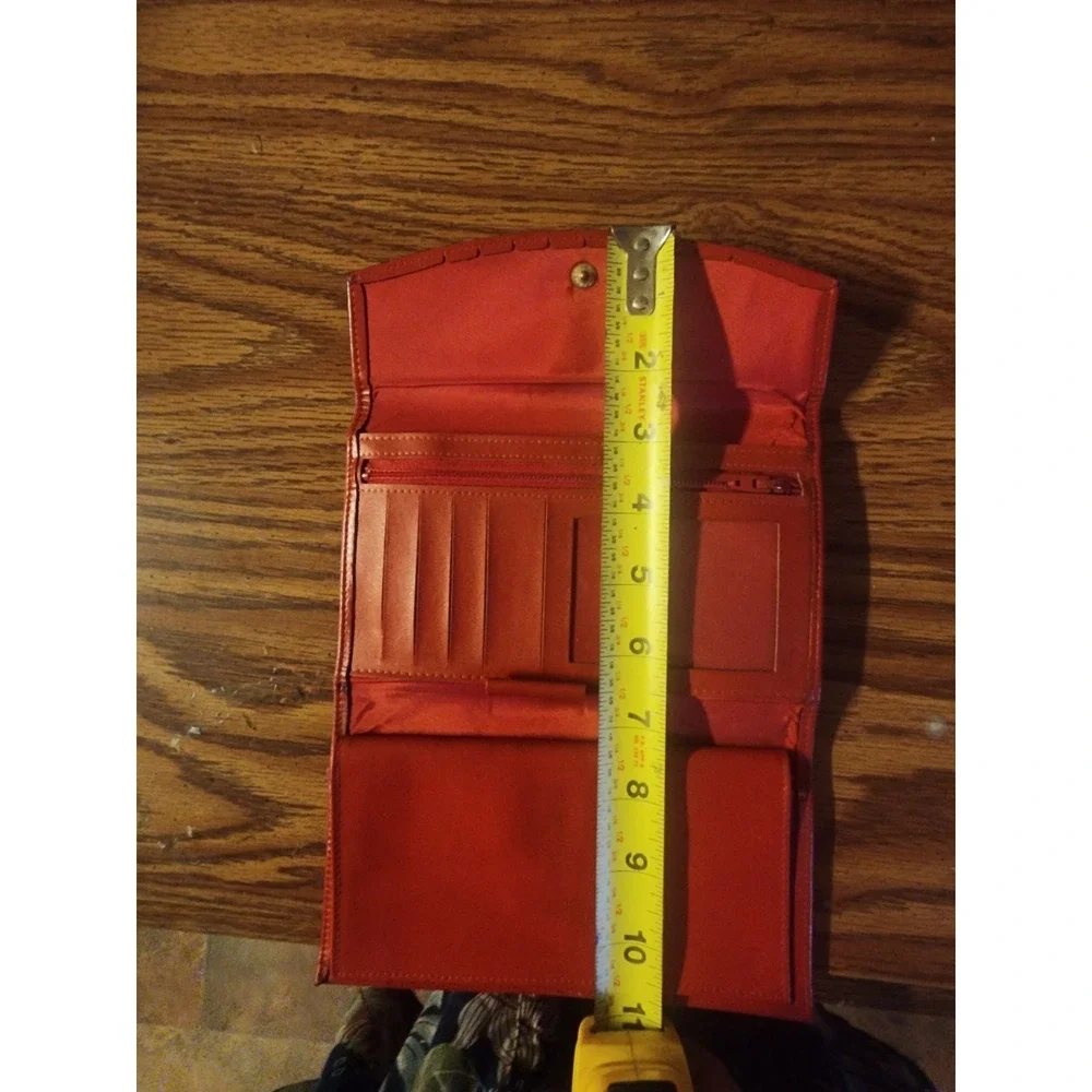 Vintage 1960s Princess Gardner Genuine Leather Red Clutch Wallet, Kiss Lock Coin